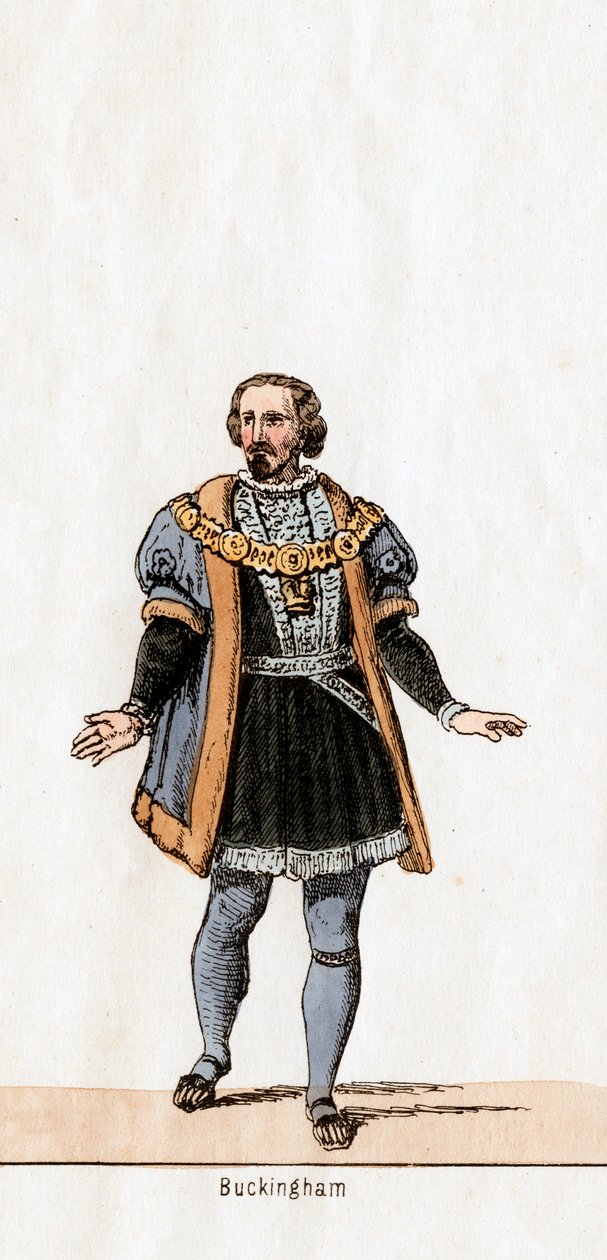 Buckingham, pukusuunnittelu Shakespearen näytelmään, Henry VIII, 1800-luku tekijältä Unbekannt