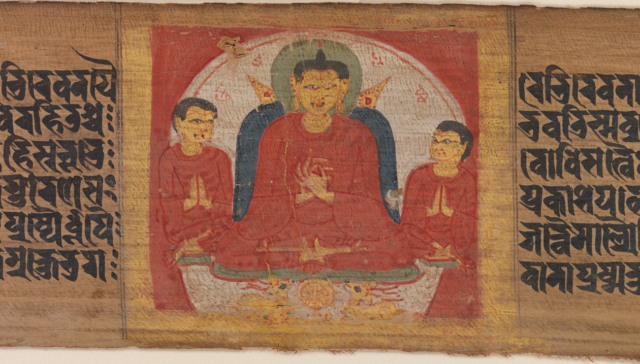 Buddha kädet kohotettuina Dharmacakra Mudrassa..., n. 1090. tekijältä Unbekannt