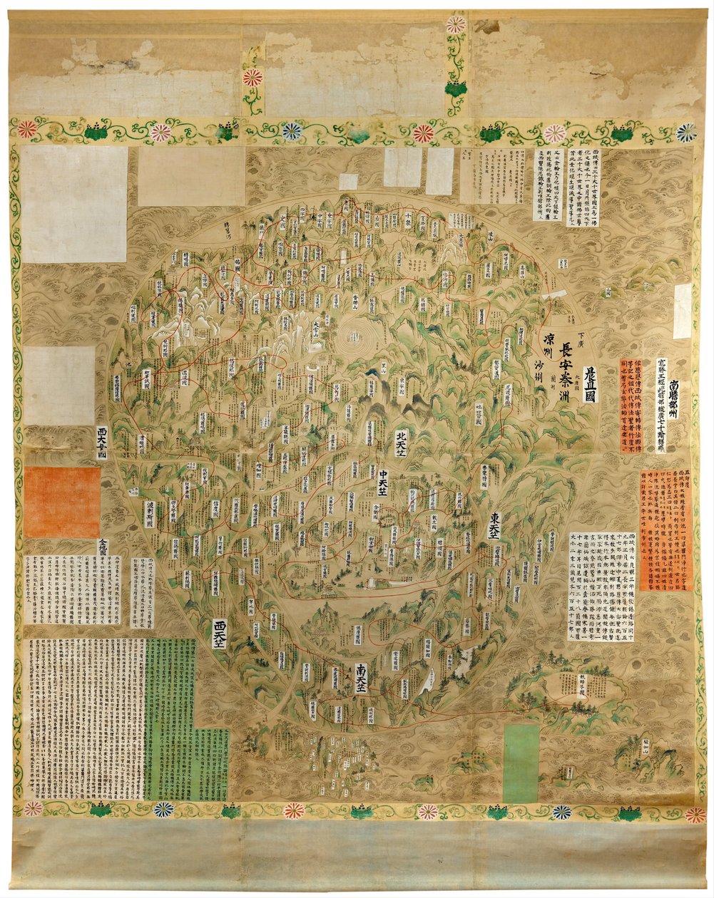 Buddhalainen maailmankartta, 1700-luvun alku. tekijältä Unbekannt