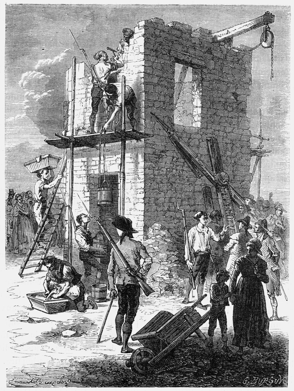 Chappen lennätinaseman rakentaminen, c1793, c1870 tekijältä Unbekannt