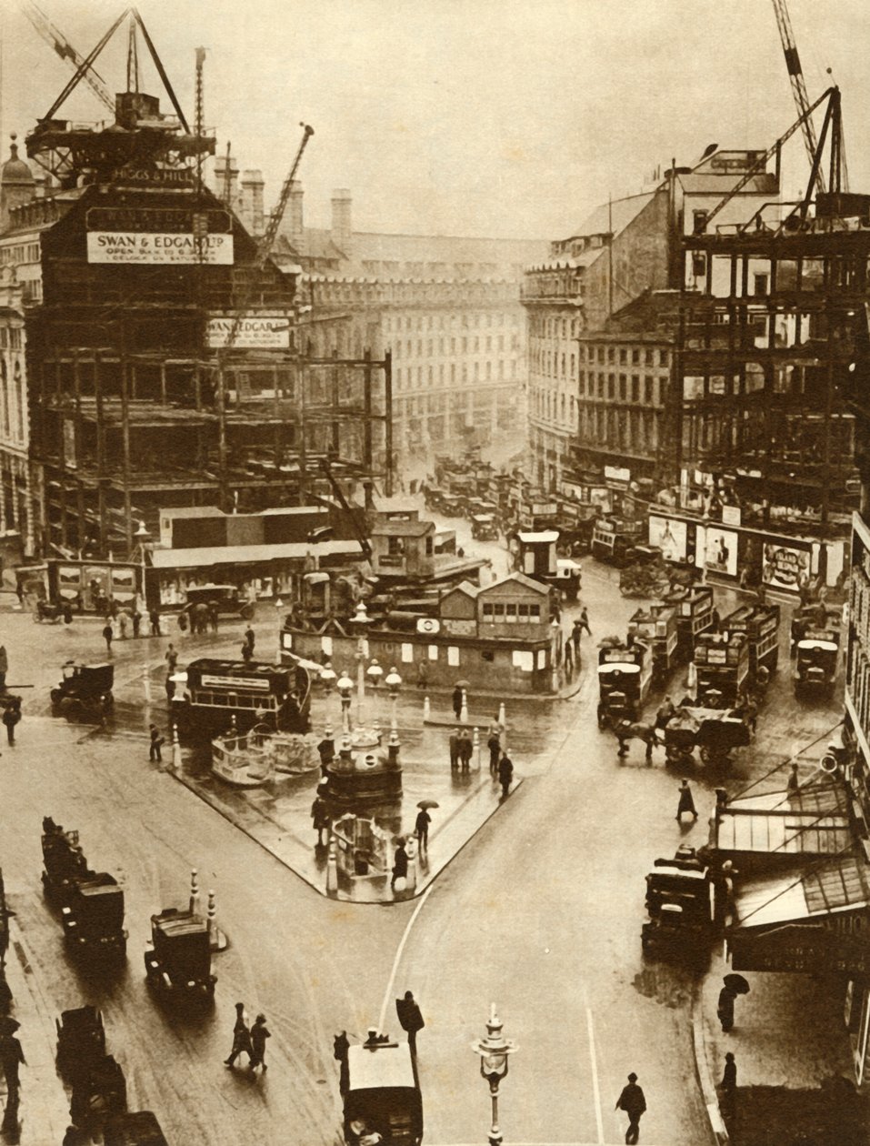Rakennustyöt Piccadilly Circusissa Lontoossa, 1926, 1935. tekijältä Unbekannt