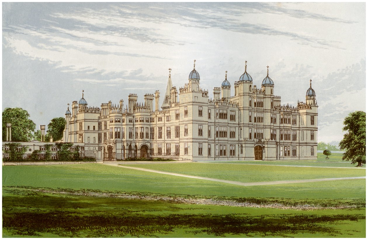 Burghley House, Lincolnshire, Exeterin markiisin koti, vuodelta 1880 tekijältä Unbekannt