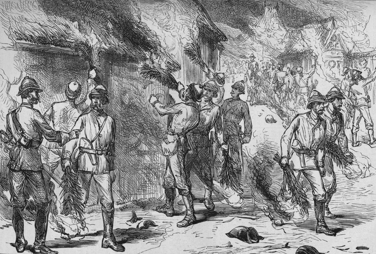 Coomassien polttaminen, 1880 tekijältä Unbekannt