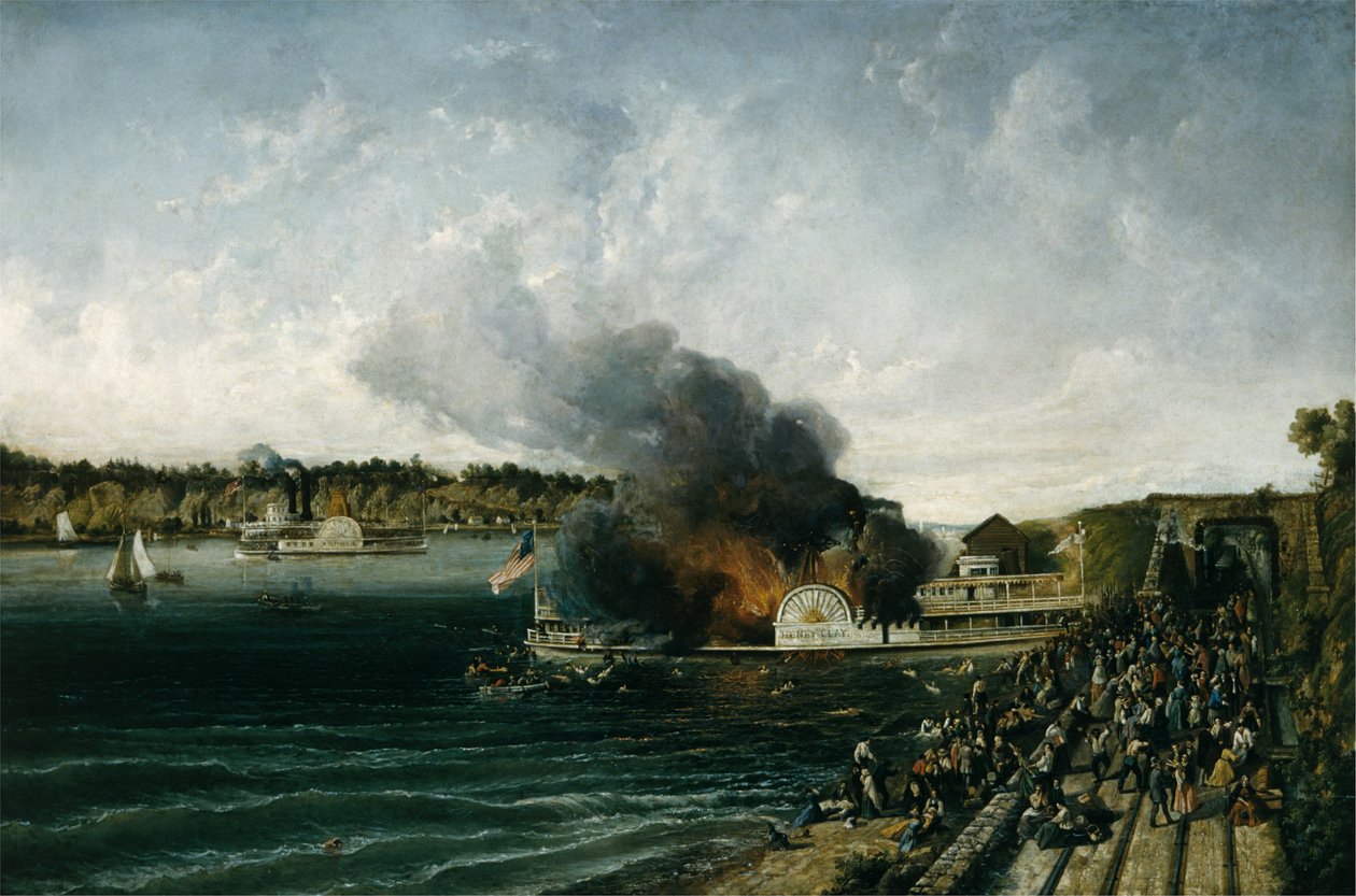 Sivupyörän polttaminen Henry Clay, n. 1854-60. tekijältä Unbekannt