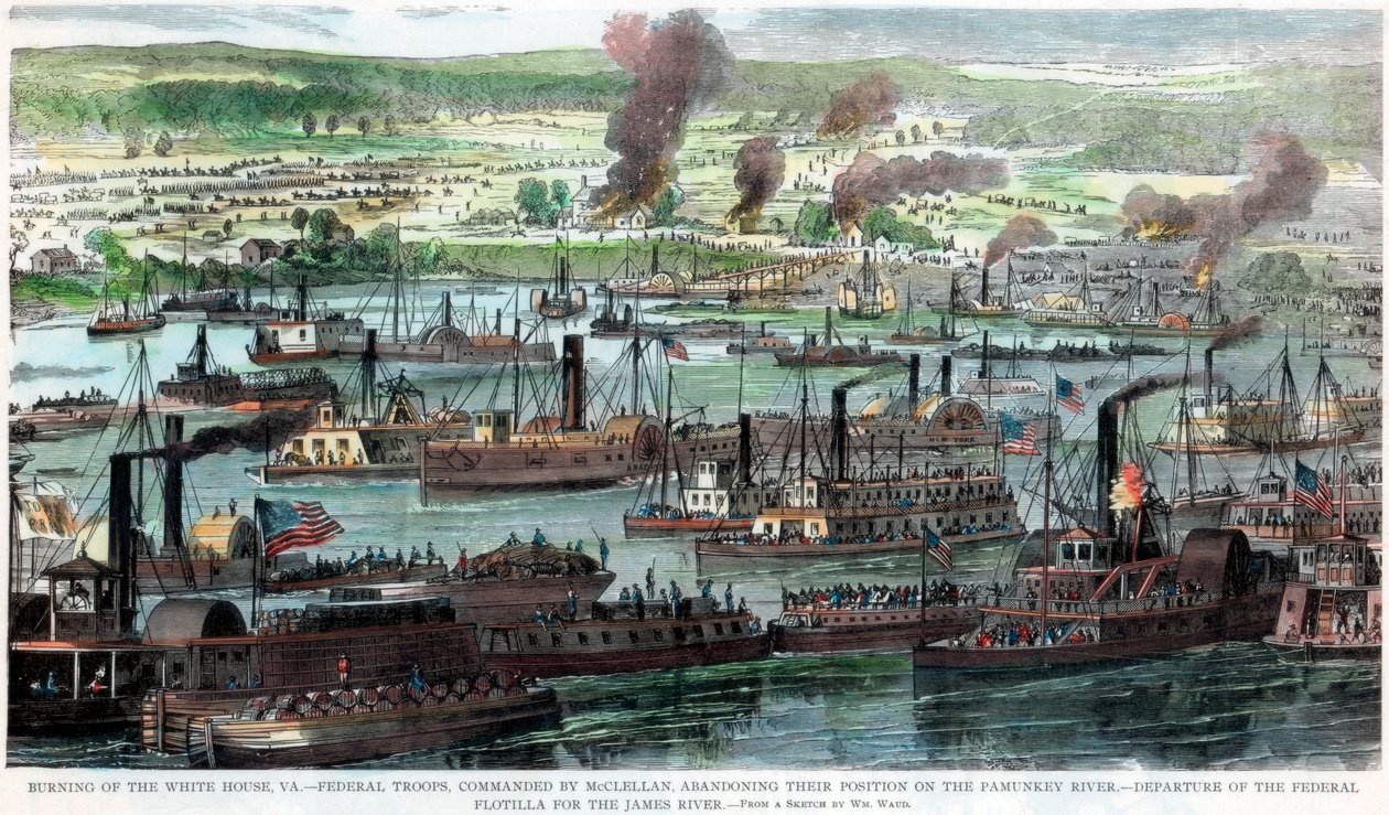 Valkoisen talon palaminen, Virginia, Amerikan sisällissota, 26. kesäkuuta 1862 tekijältä Unbekannt