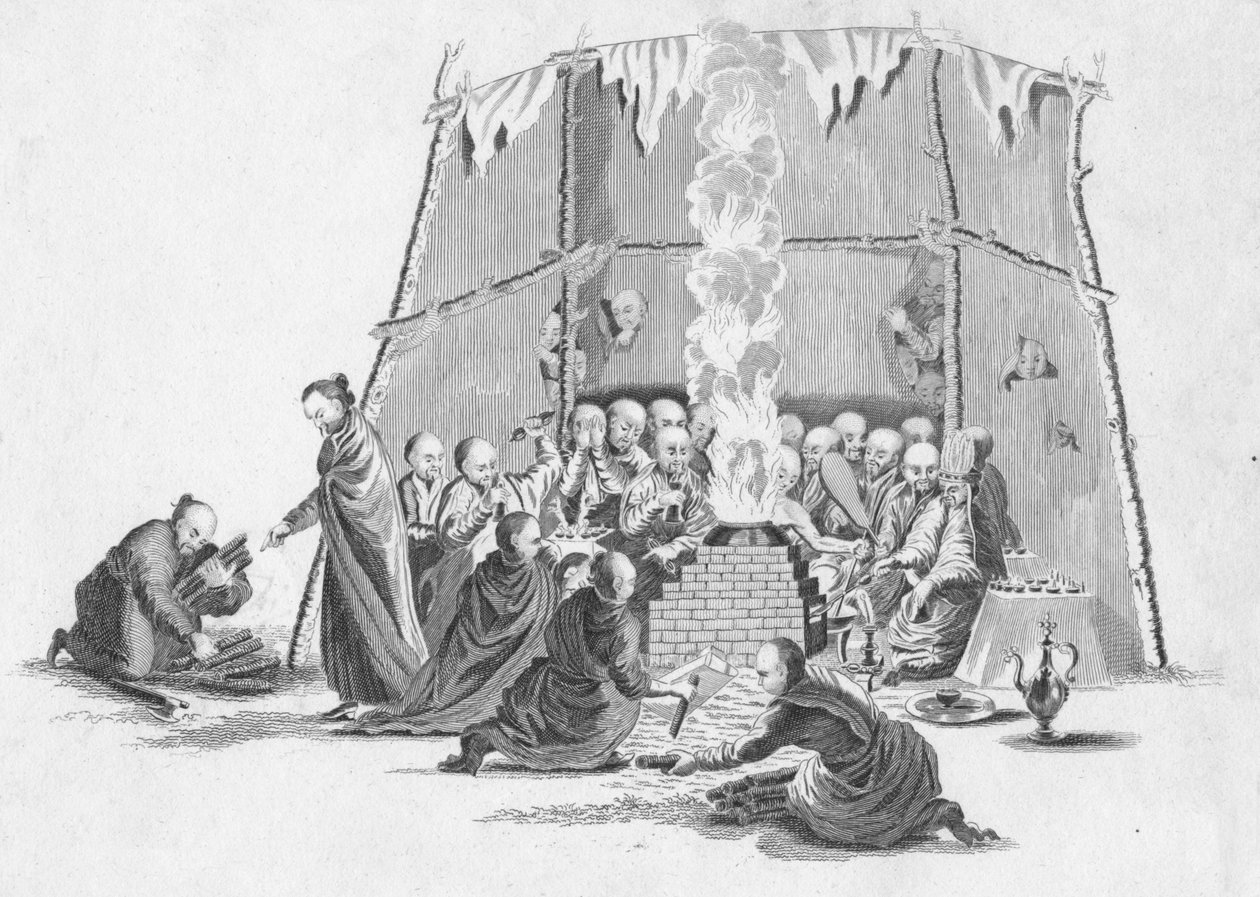 Laman ruumiin polttaminen, c1802. tekijältä Unbekannt