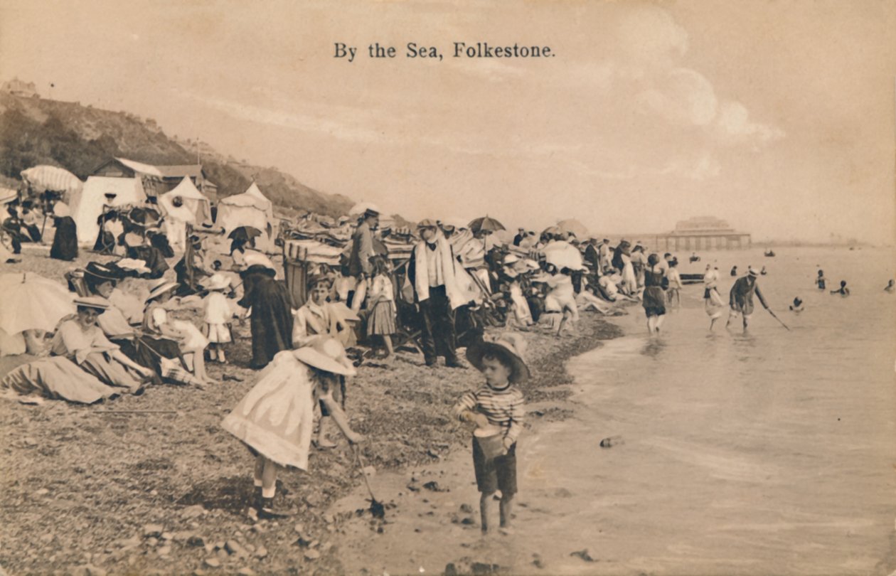Meren rannalla, Folkestone, 1800-luvun loppu - 1900-luvun alku tekijältä Unbekannt