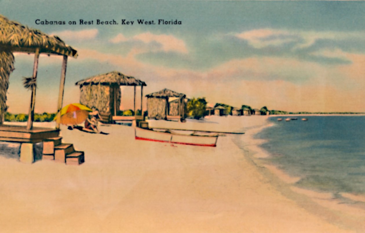 Cabanas on Rest Beach, Key West, Florida, 1940-luku tekijältä Unbekannt