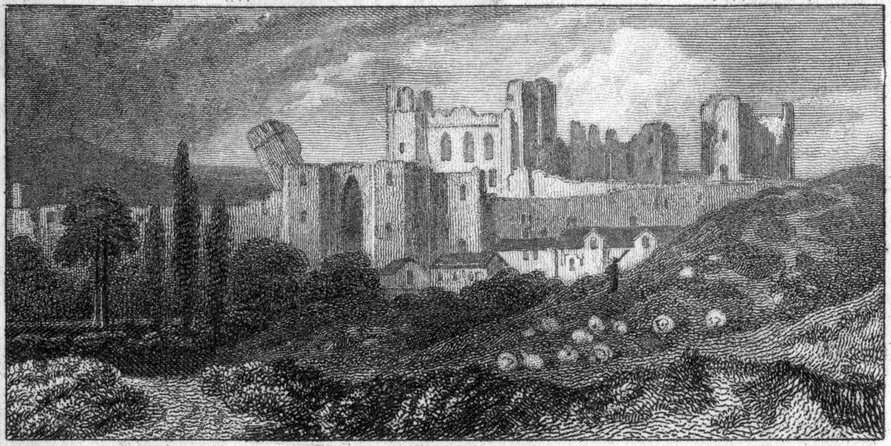 Caerphilly Castle, Wales, 1800-luku tekijältä Unbekannt