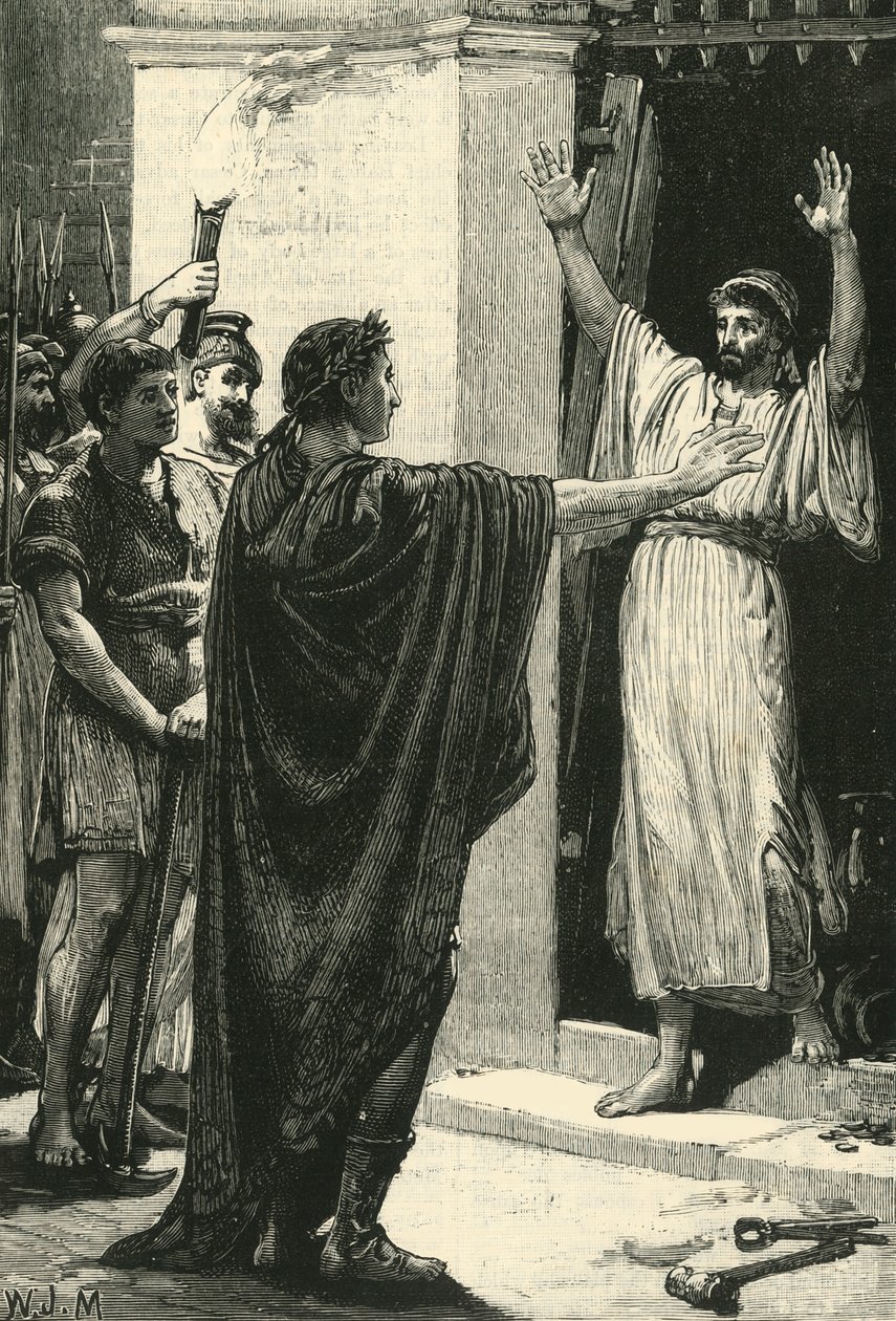 Caesar, joka omistaa aarteen Saturnuksen temppelissä, 1890. tekijältä Unbekannt