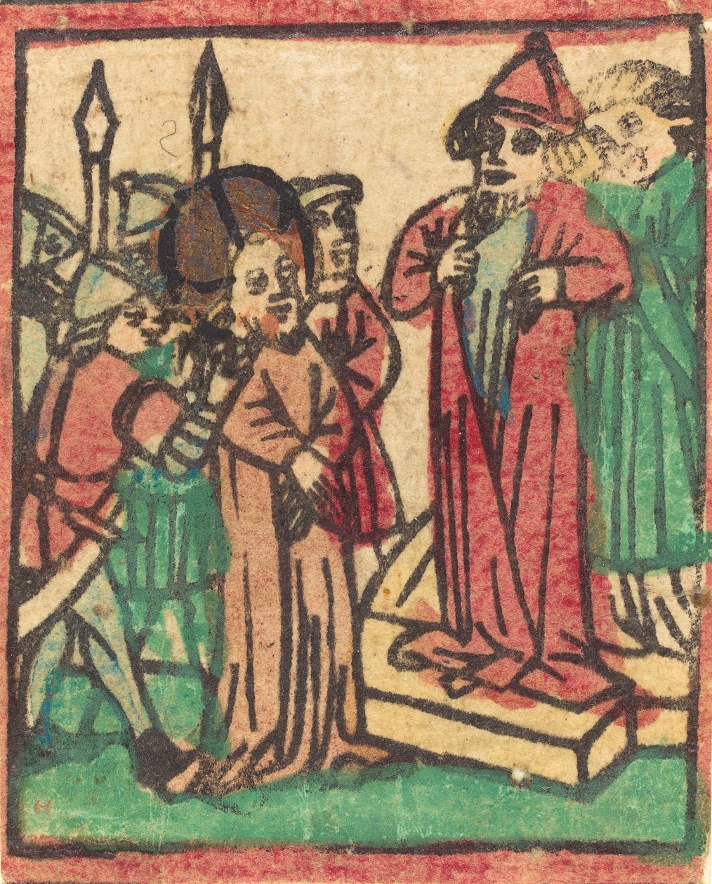 Kaifas repimässä vaatteensa, luultavasti 1449. tekijältä Unbekannt