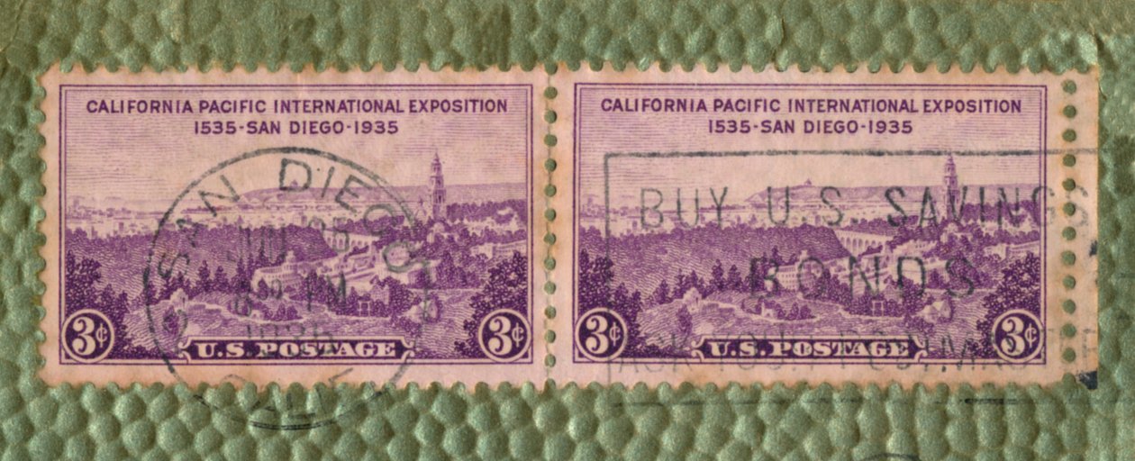 Kalifornian Tyynenmeren kansainvälinen näyttely - Yhdysvaltain postimerkki, n. 1935 tekijältä Unbekannt