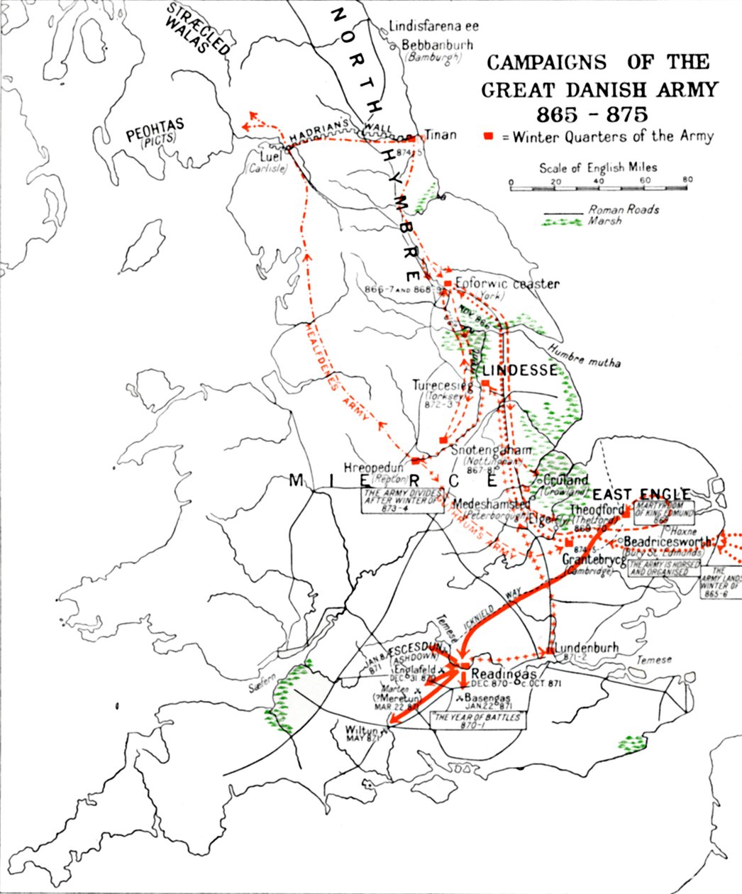 Tanskan suuren armeijan kampanjat 865-875, 1935 tekijältä Unbekannt
