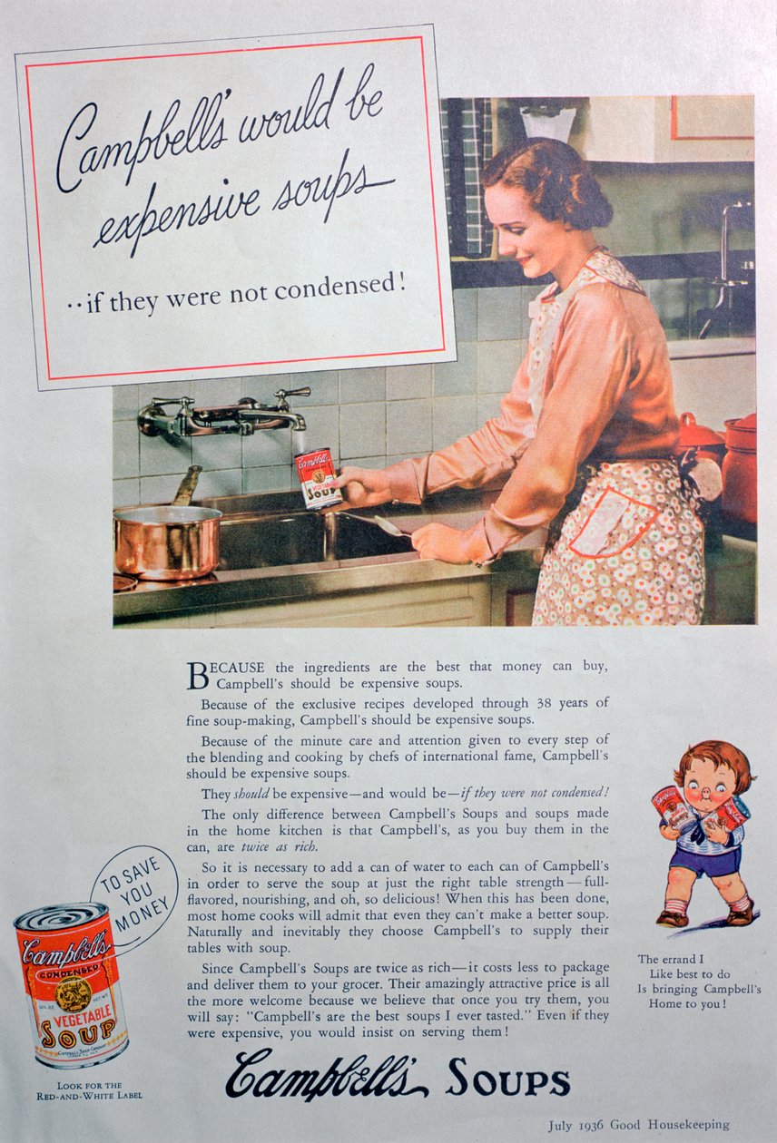 Campbells Soups -mainos, 1936 tekijältä Unbekannt
