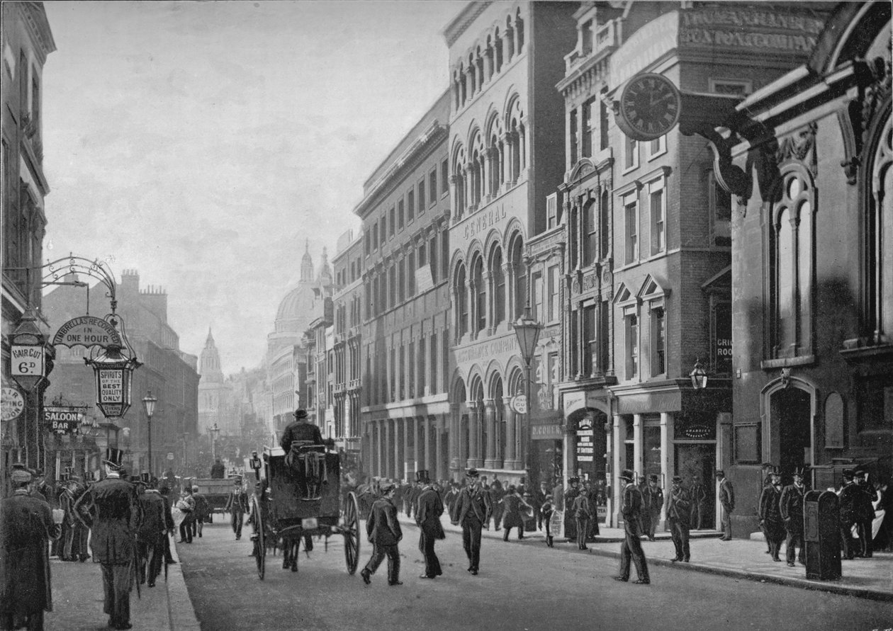 Cannon Street, katsoen länteen, Lontoon kaupunki, vuosi 1910 1911 tekijältä Unbekannt