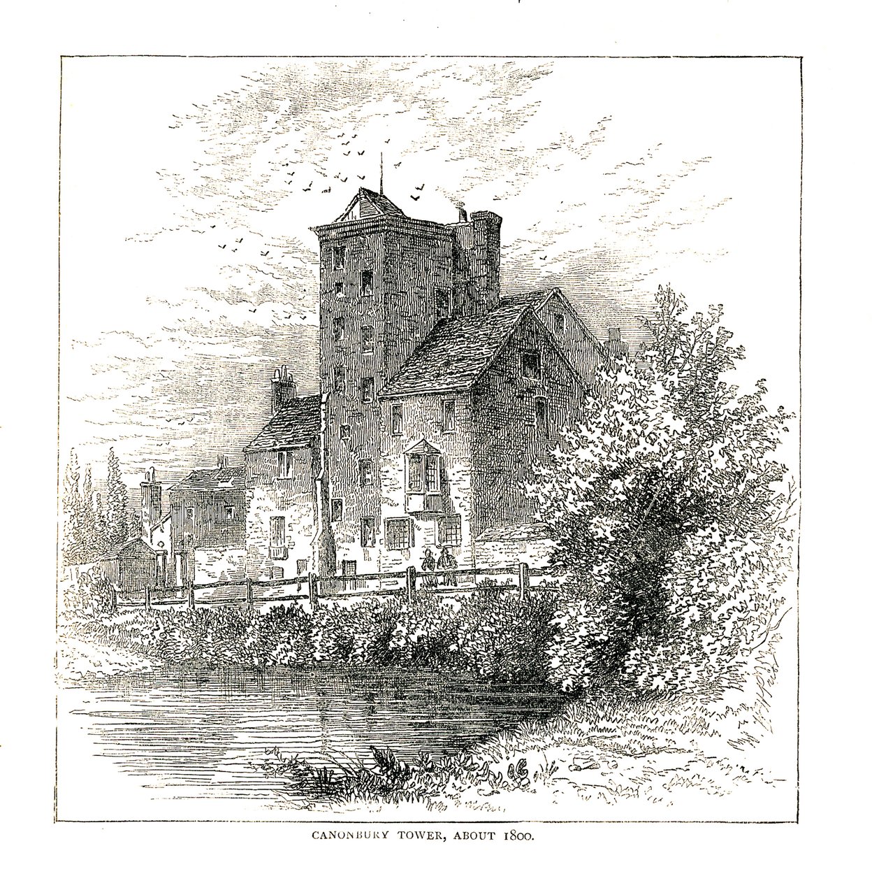 Canonbury Tower noin 1800, 1878 tekijältä Unbekannt