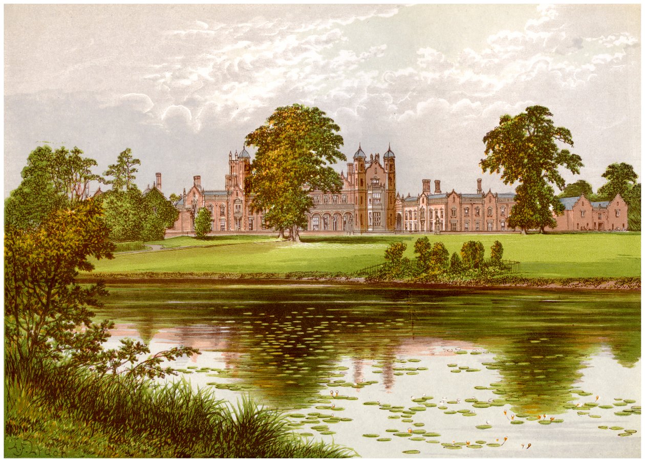 Capesthorne, Cheshire, Davenportin perheen koti, vuosi 1880 tekijältä Unbekannt