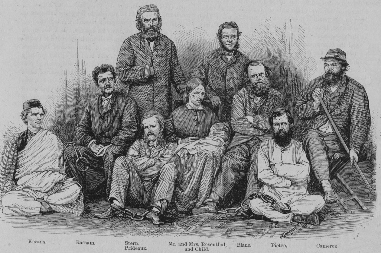 Kapteeni Cameron ja muut Abessinian vangit, c1864. tekijältä Unbekannt