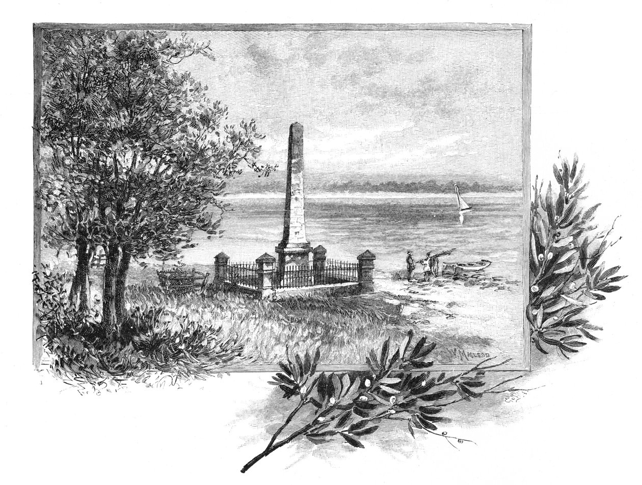 Captain Cooksin laskeutumispaikka, Botany Bay, New South Wales, Australia, 1886 tekijältä Unbekannt