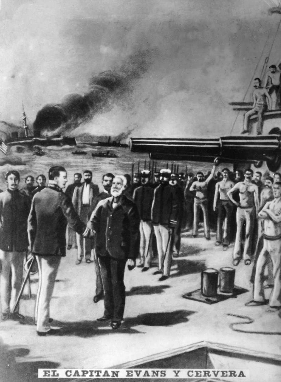 Kapteeni Evans ja Cervera, 1898, 1920-luku tekijältä Unbekannt