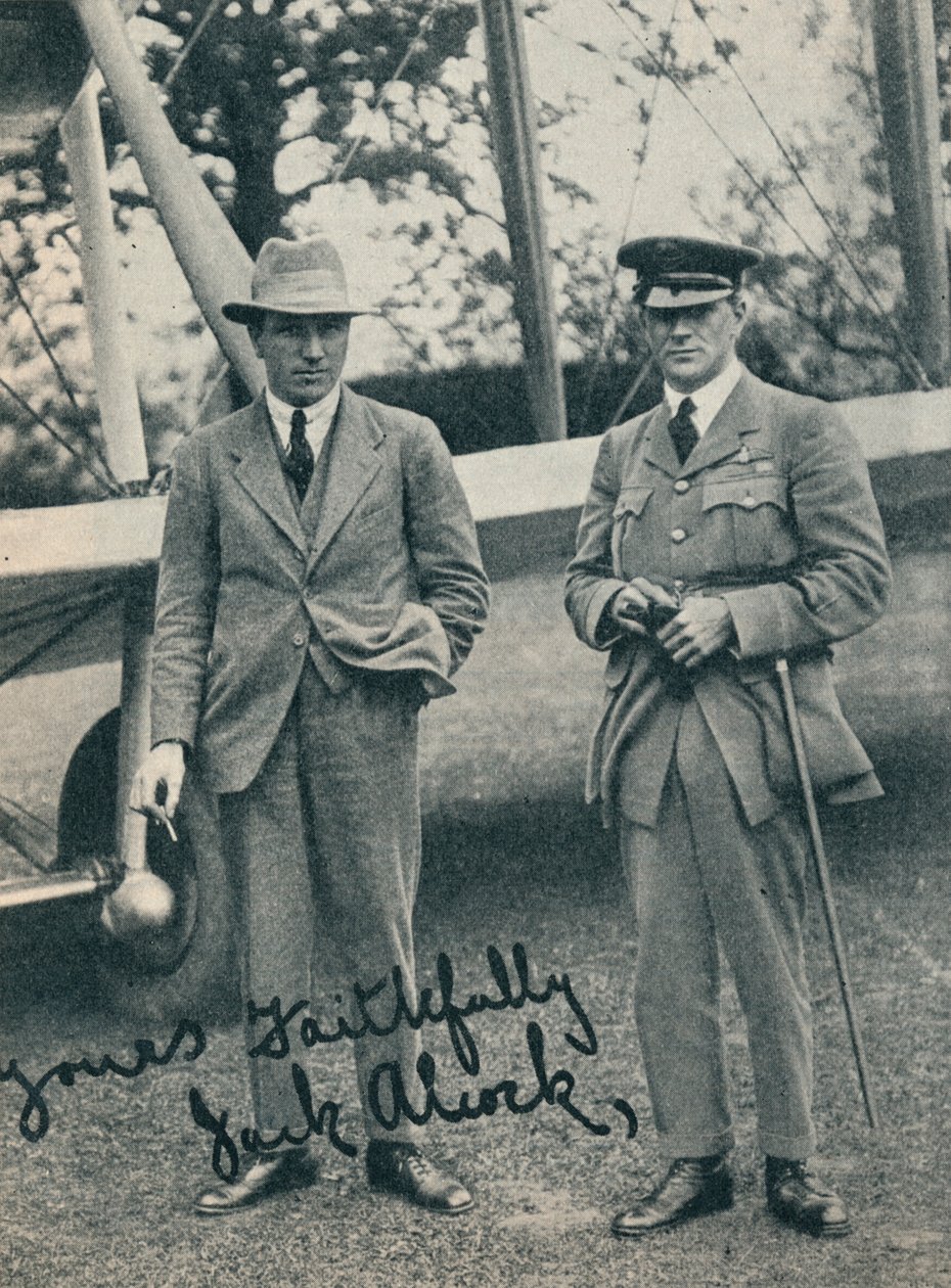 Kapteeni John Alcock ja luutnantti Arthur Whitten Brown, brittiläiset lentäjät, c1919 c1937 tekijältä Unbekannt