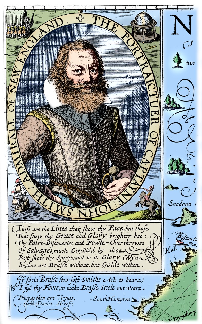 Kapteeni John Smith, Virginian siirtokunta, 1624, 1893. tekijältä Unbekannt