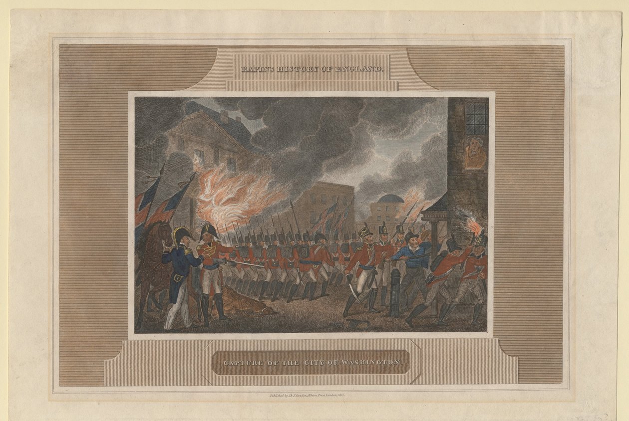 Washingtonin kaupungin vangitseminen ja polttaminen, 1815 tekijältä Unbekannt