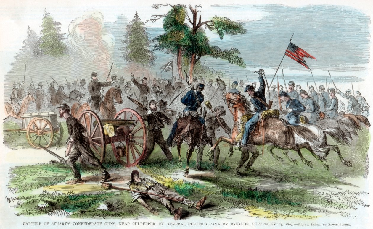 Konfederaation aseiden vangitseminen lähellä Culpeperia, Virginia, Amerikan sisällissota, 14. syyskuuta 1863 tekijältä Unbekannt