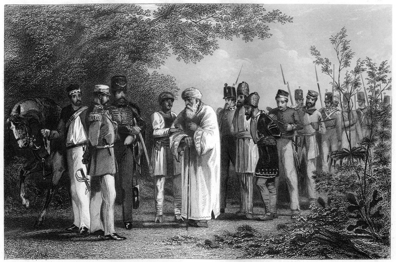 Delhin kuninkaan vangitseminen kapteeni Hodsonin toimesta, 1858, c1860 tekijältä Unbekannt