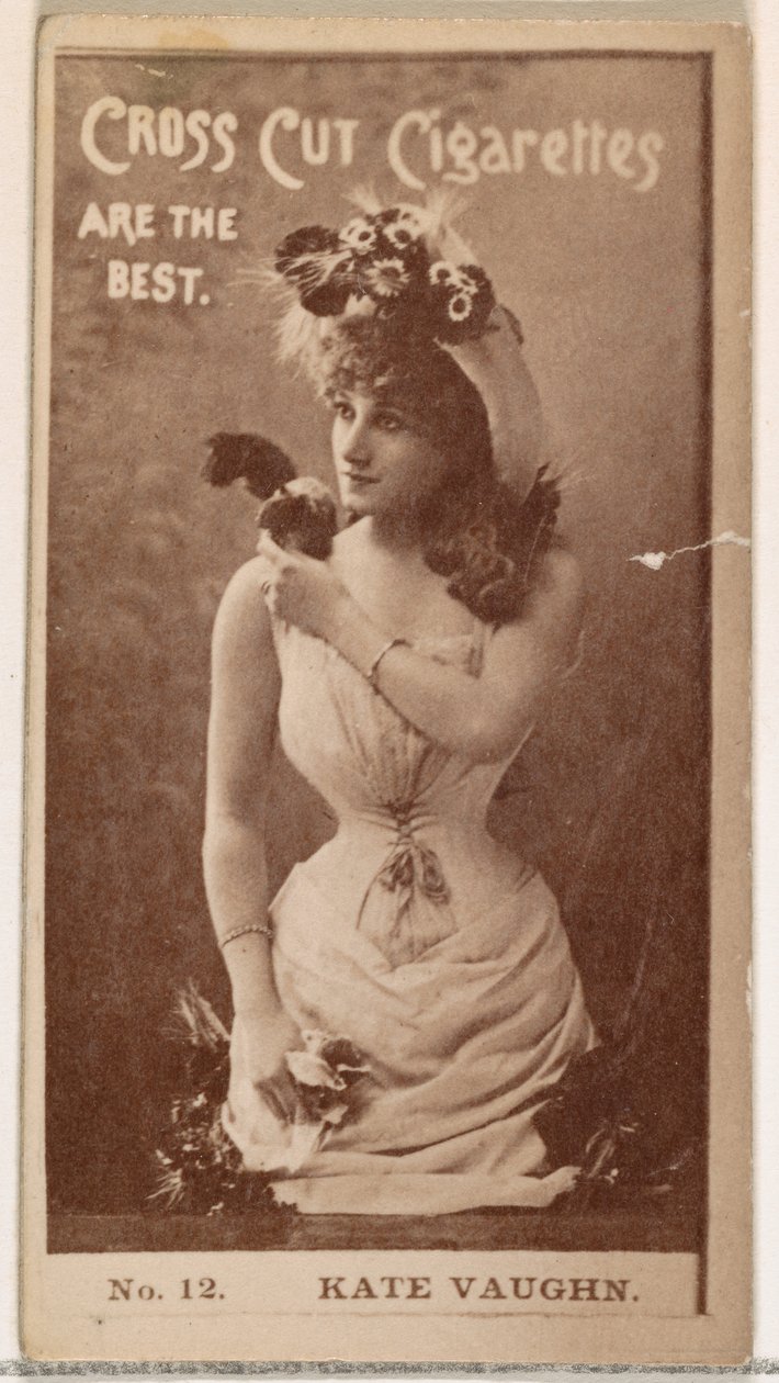 Kortti numero 12, Kate Vaughn, näyttelijät ja näyttelijät -sarjasta N145-2, jonka julkaisi Duke..., 1880-luku. tekijältä Unbekannt