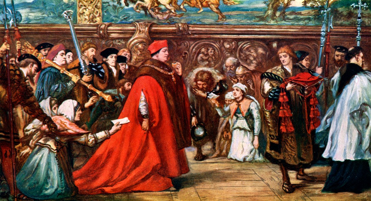 Kardinaali Wolsey menossa kulkueessa Westminster Halliin, 1887, c1920 tekijältä Unbekannt