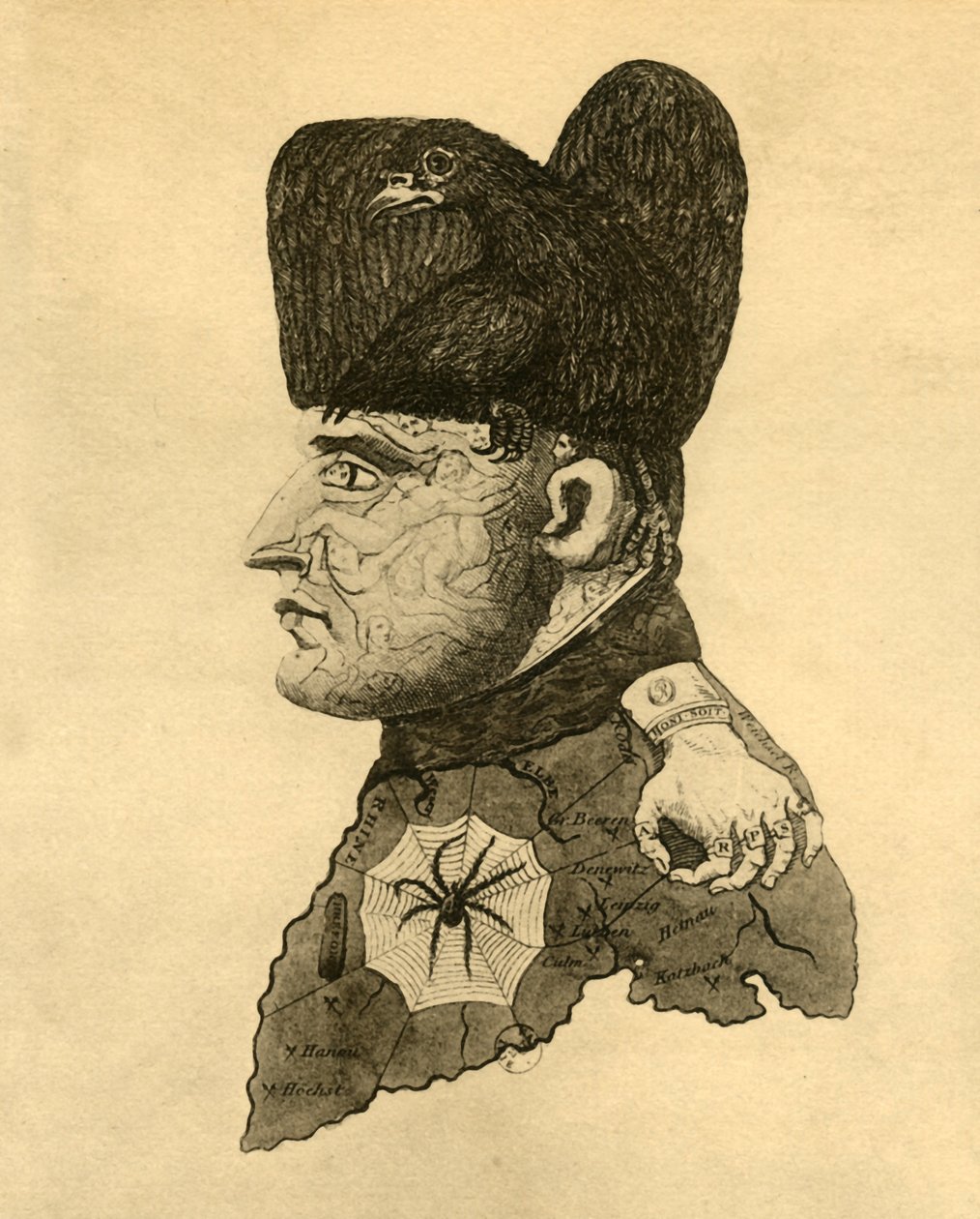 Napoleonin karikatyyri, c1814, 1921. tekijältä Unbekannt