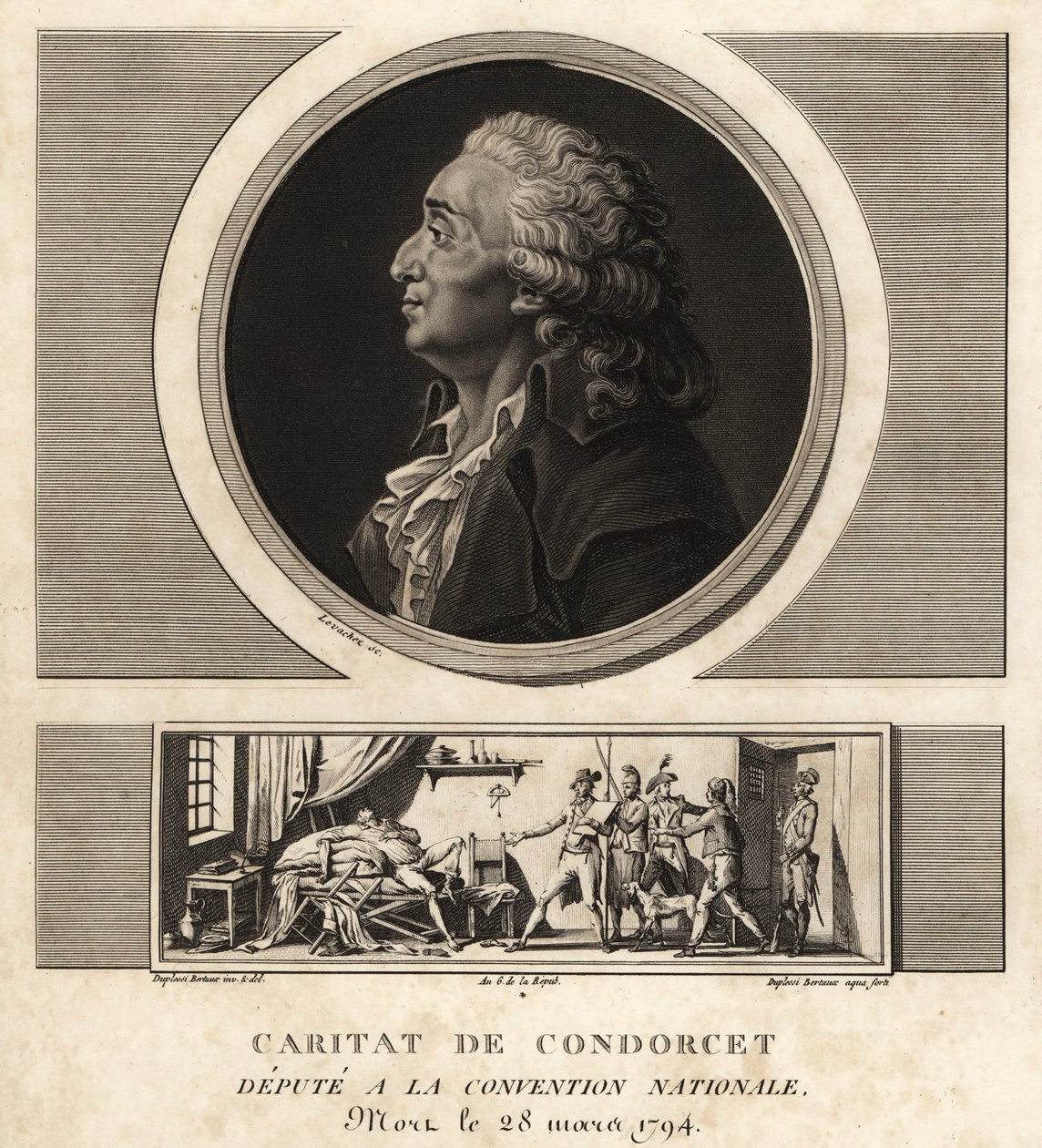 Caritat de Condorcet (1743-1794), ranskalainen filosofi ja matemaatikko tekijältä Unbekannt