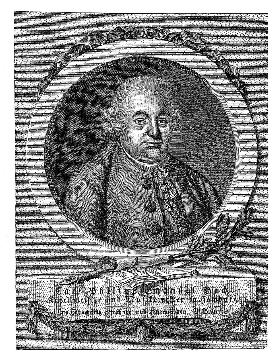 Carl Philipp Emanuel Bach 1714-1788, saksalainen säveltäjä ja muusikko tekijältä Unbekannt