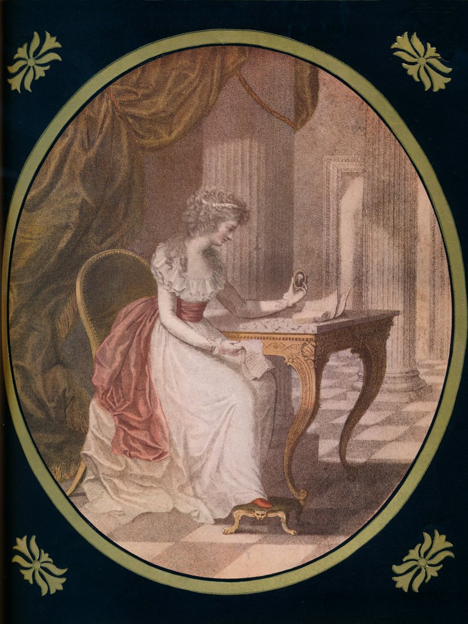 Caroline of Litchfield, meditoi Waldsteinin kuvaa, 1780-luku, 1910 tekijältä Unbekannt