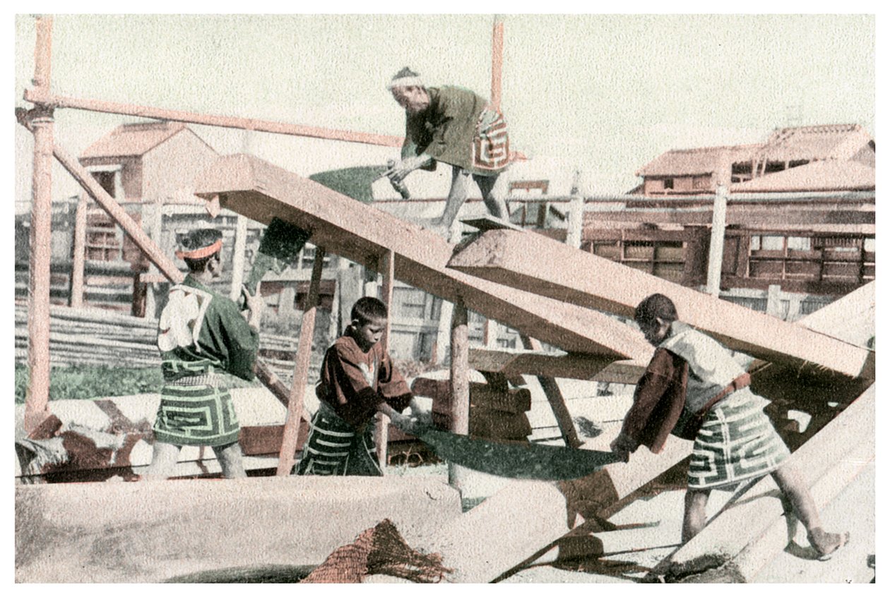 Kirvesmiehet töissä, Japani, 1904 tekijältä Unbekannt