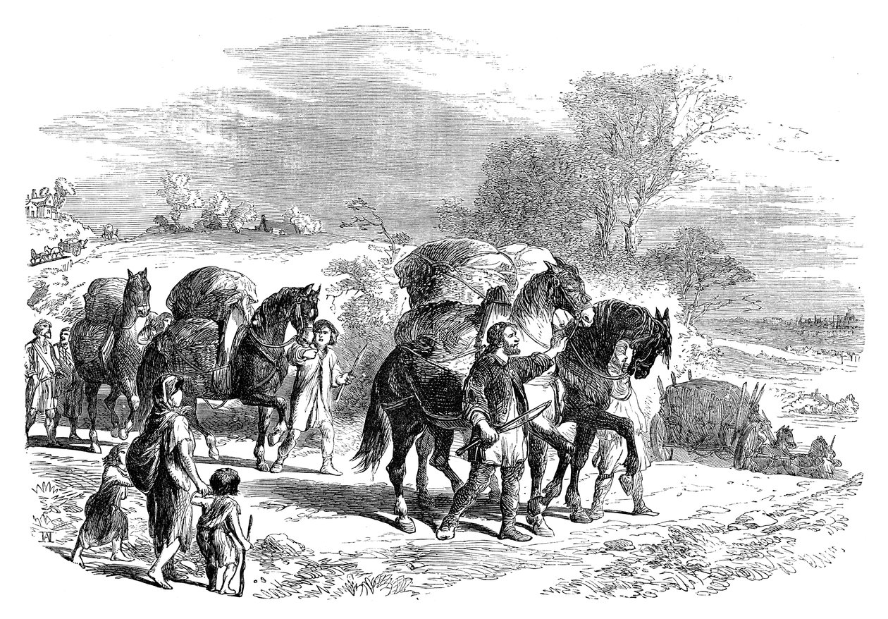 Leivän kantaminen Lontooseen hevoshevosilla, n. 1895 tekijältä Unbekannt