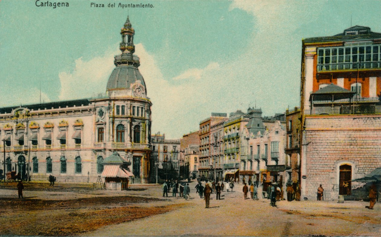 Cartagena - Raatihuoneen aukio, c1900. tekijältä Unbekannt