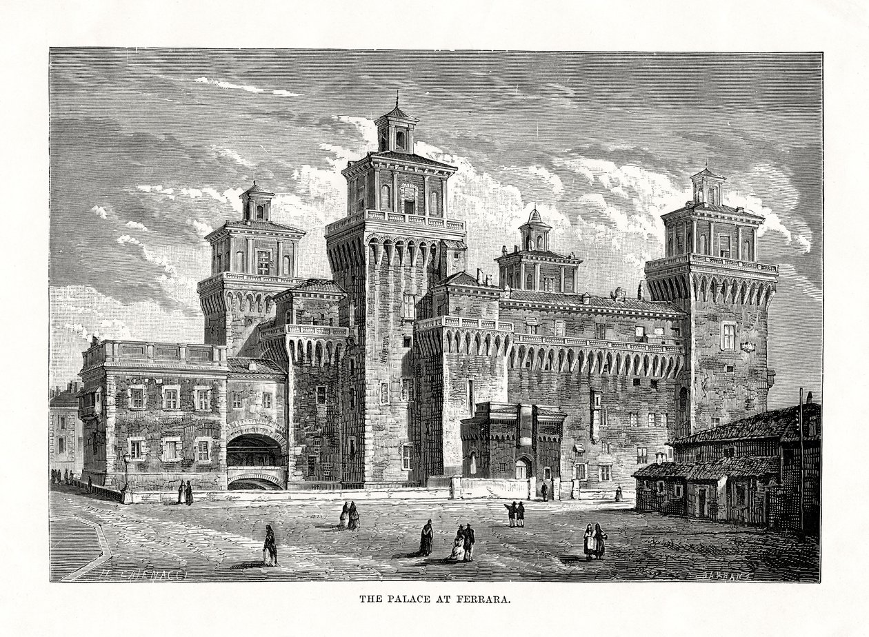 Estensen linna, Ferrara, Italia, 1879 tekijältä Unbekannt