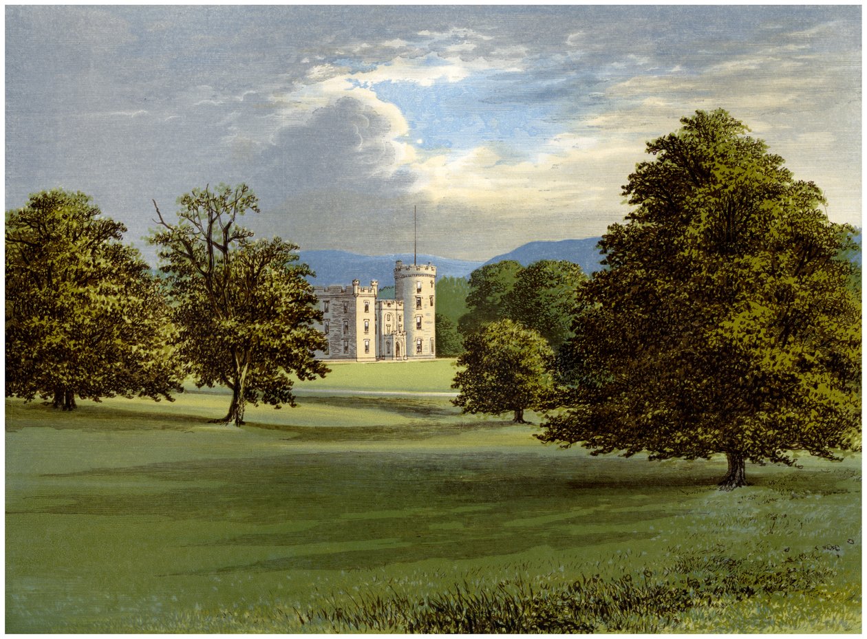 Castle Forbes, Aberdeenshire, Skotlanti, Lord Forbesin koti, vuodelta 1880 tekijältä Unbekannt