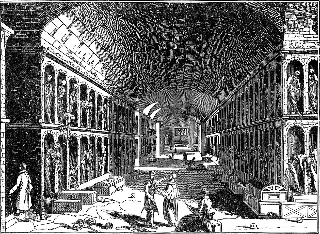 Kapusiinien fransiskaaniluostarin katakombi, Palermo, Sisilia, 1833 tekijältä Unbekannt