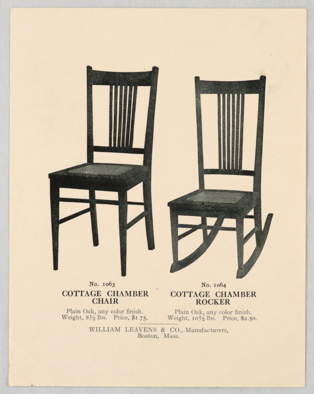 Luettelokuvitus, mallit tuoleille, 1904–05 tekijältä Unbekannt