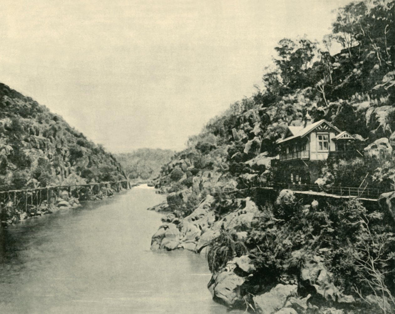 Kaihi rotko, sillalta, Launceston, 1901. tekijältä Unbekannt