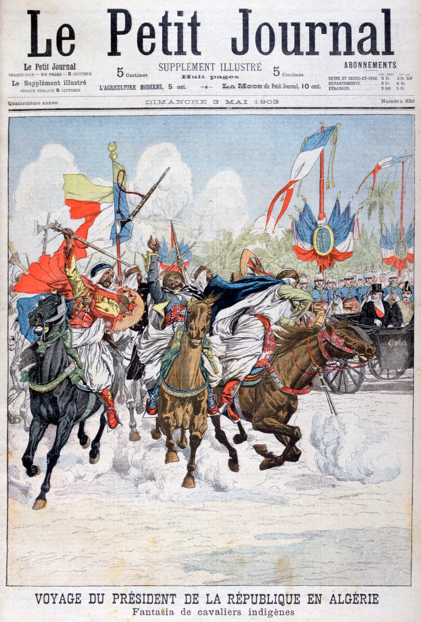 Alkuperäisten joukkojen kavalkadi presidentti Loubetin vierailun aikana Algeriassa, 1903 tekijältä Unbekannt