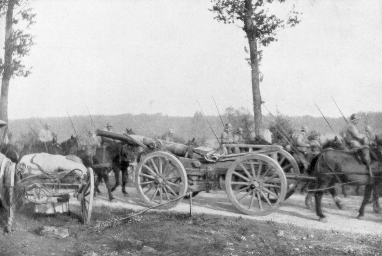 Ranskan 10. armeijan ratsuväki ja tykistö, Villers-Cotterets, Aisne, Ranska, 1918 tekijältä Unbekannt