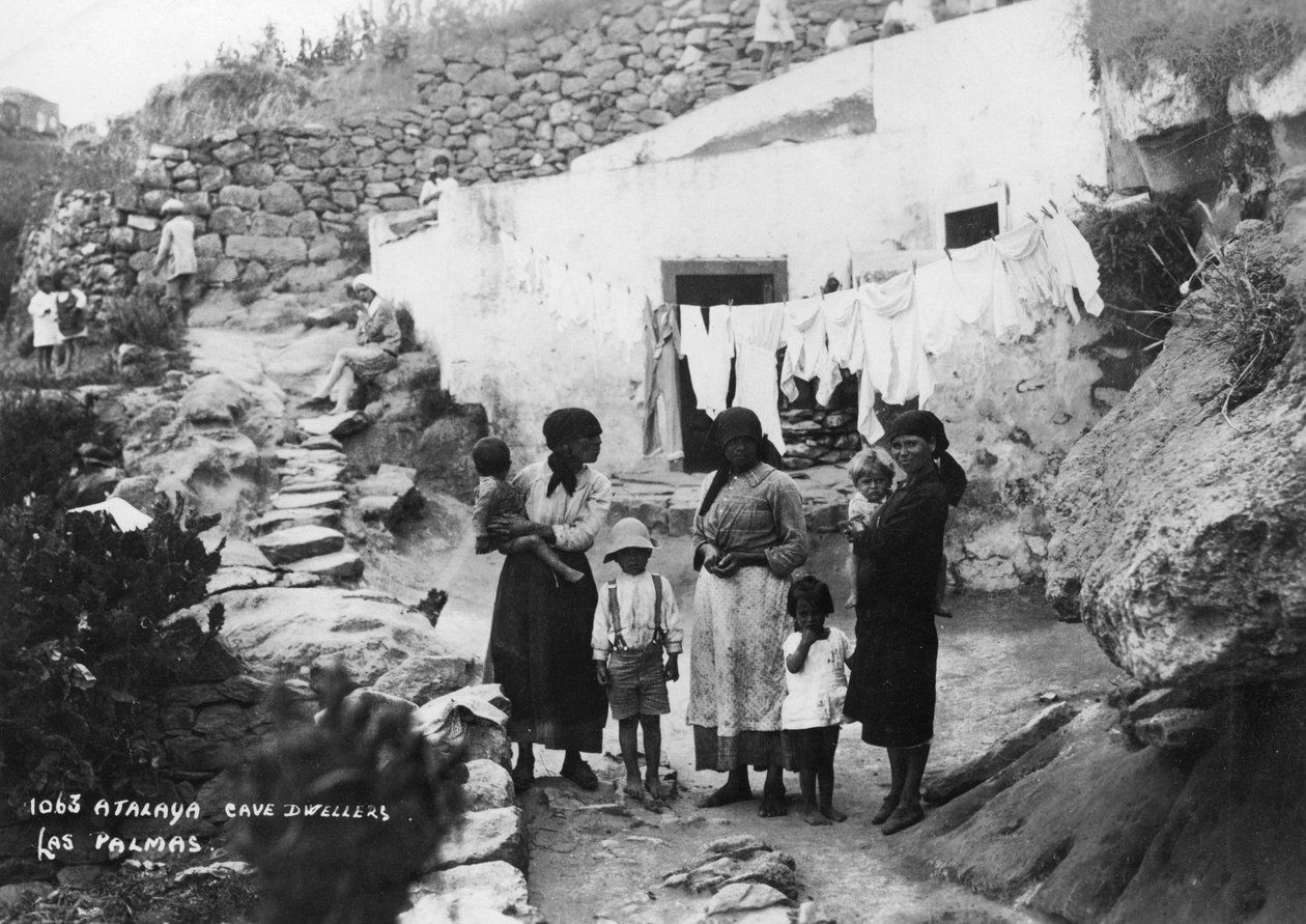 Luola-asukkaat, Atalaya, Las Palmas, Gran Canaria, Kanariansaaret, Espanja, 1920-1930-luku tekijältä Unbekannt