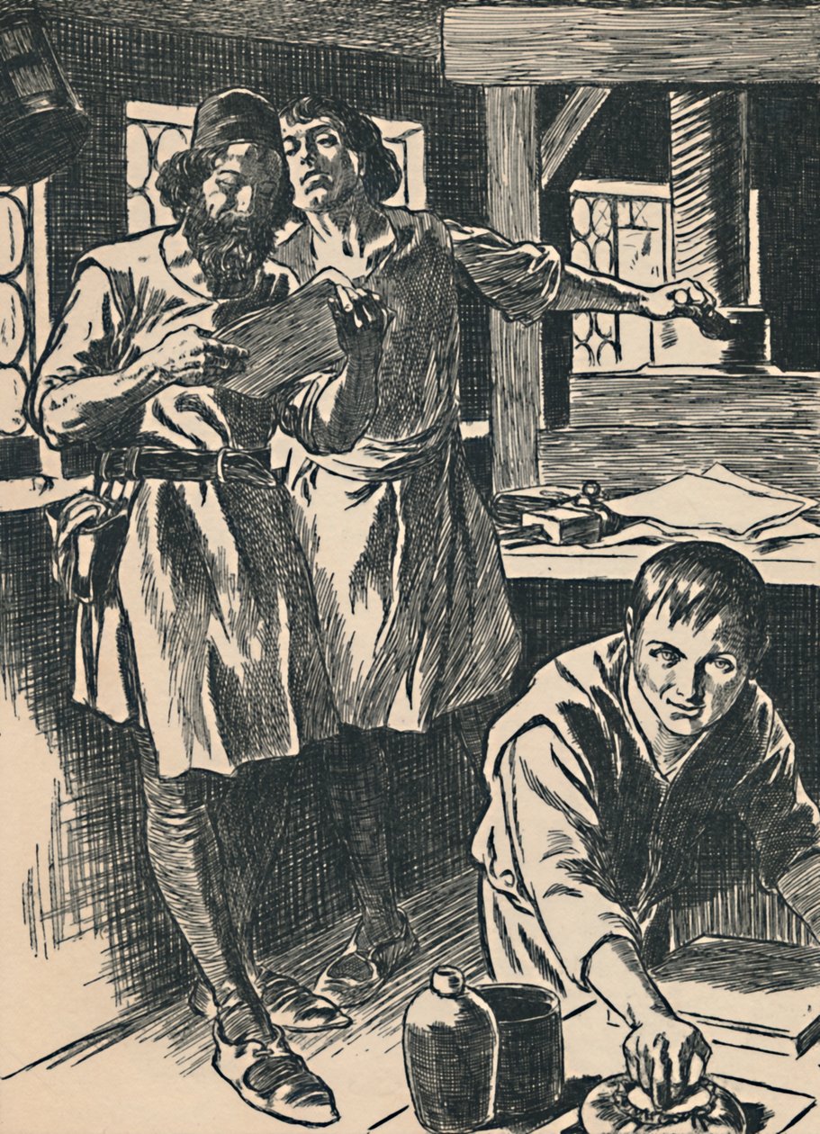 Caxton kirjapainossaan, c1907 tekijältä Unbekannt