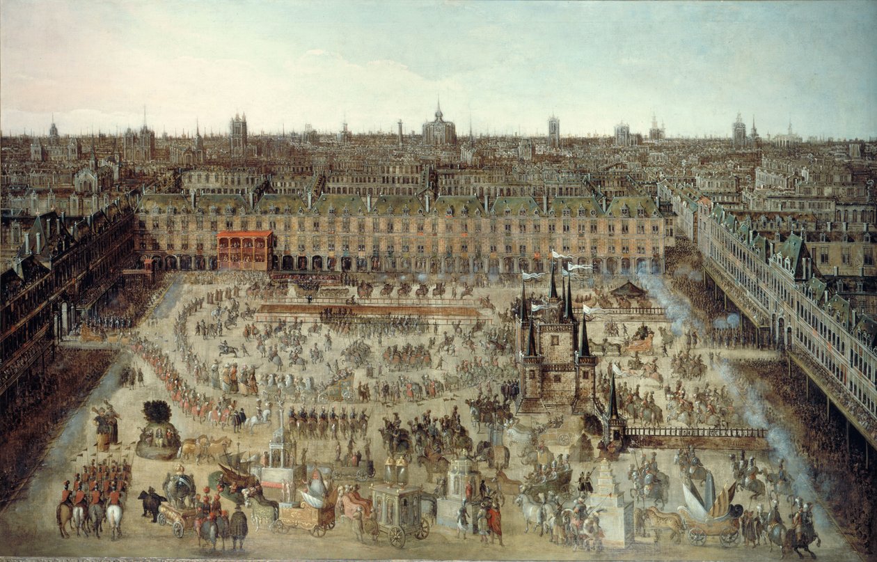 Ludvig XIII:n ja Itävallan Annan hääsopimusta juhlitaan..., 1612. tekijältä Unbekannt