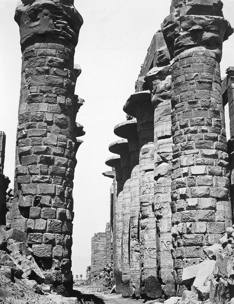 Suuren temppelin keskuskuja Karnakissa, Egyptissä, 1878 tekijältä Unbekannt