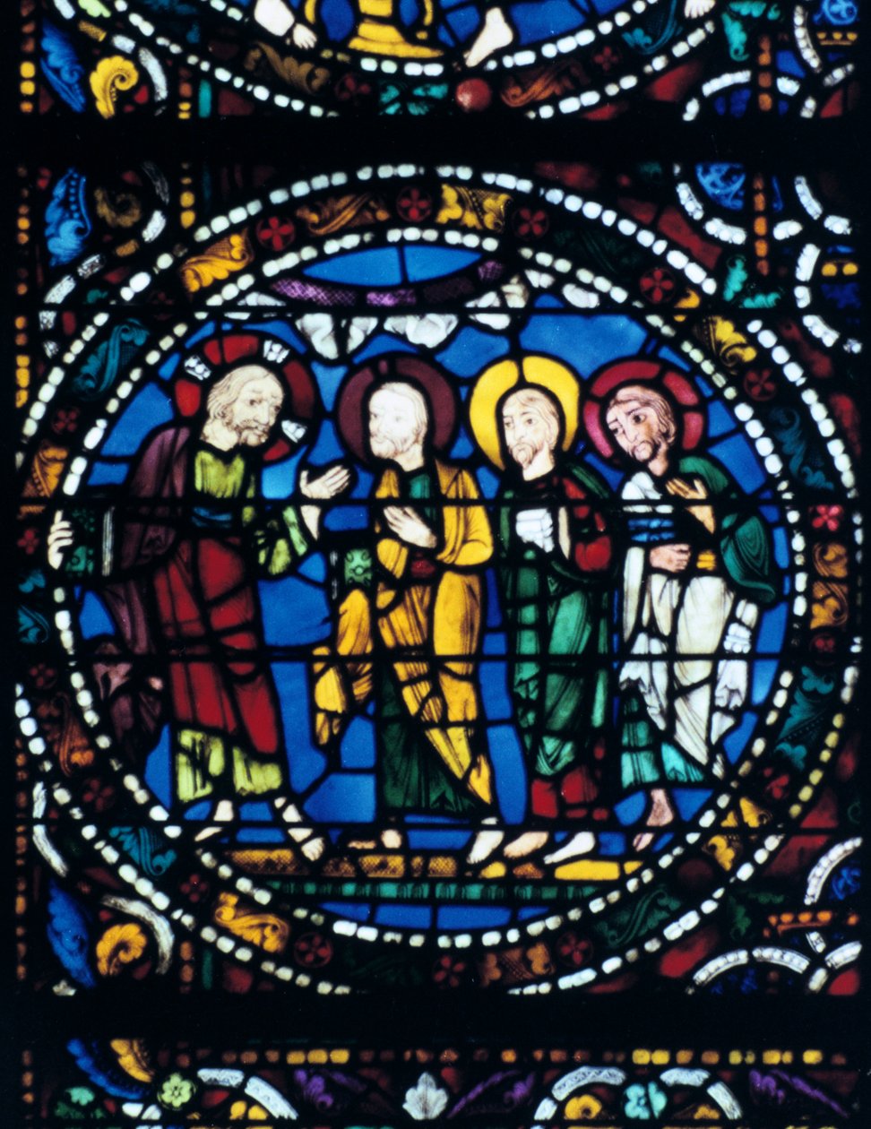 Thaborin keskus, lasimaalaus, Chartresin katedraali, Ranska, 1194-1260 tekijältä Unbekannt